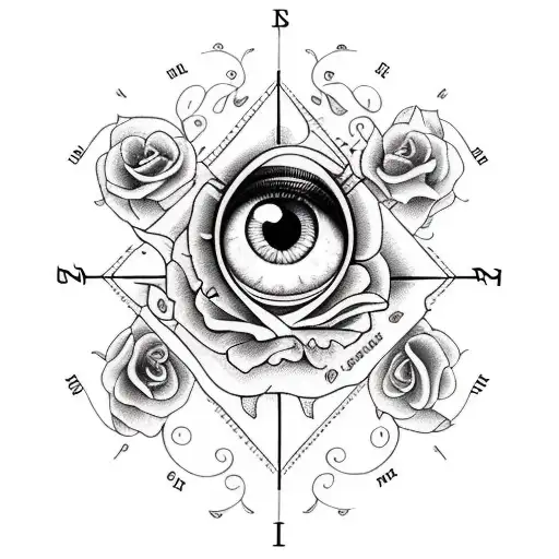 Eye Compass And Roses