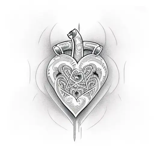 Incorporate A Detailed Heart Design With Intricate Patterns Symbolizing Eternal Love