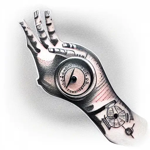 Motorcycle Speedometer Inside Hand 3D