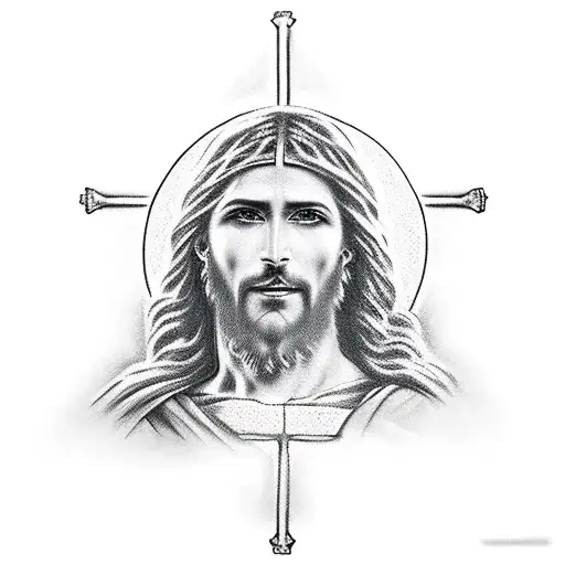 Jesus Christ Holding A Rifle Hk G36c With A Cross In The Background