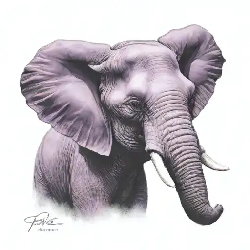 Purple Old Elephant Head