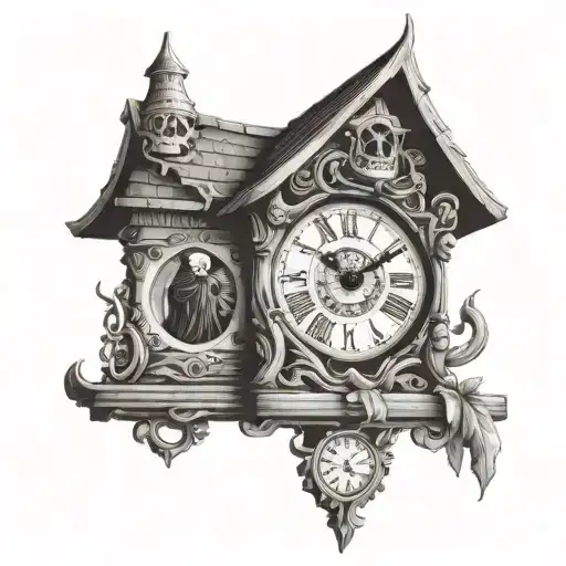 Grim Reaper Coming Out Of A Cuckoo Clock