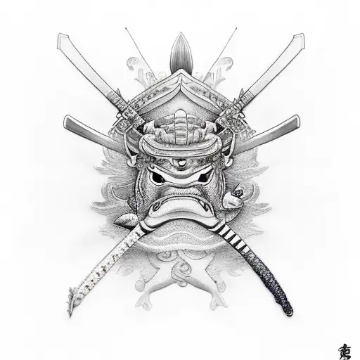 Samurai With Fish Koi