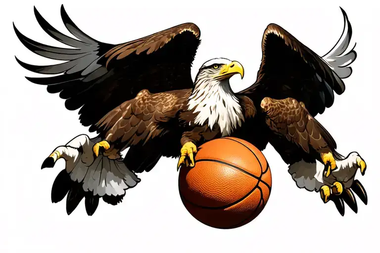 Eagle With A Basketball In Its Claws