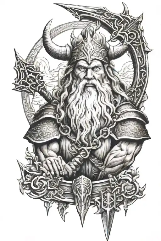 Odin Norse God With Spear