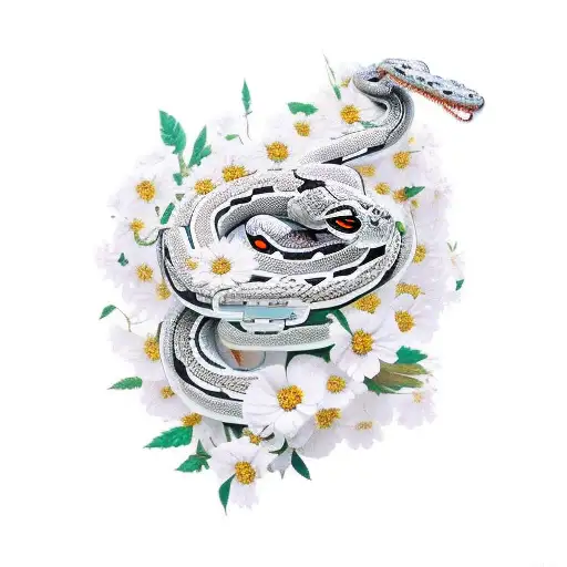 Robotic Snake Going Through Sampaguita Flowers