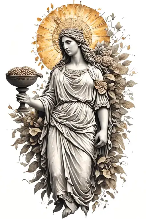 The Roman Goddess Fortuna With Her Cornucopia Overflowing