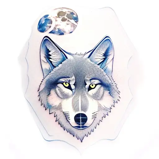 Create A Tattoo Of A Wolf Howling At A Moon Made Of Playing Cards