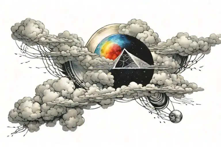 Dark Side Of The Moon And Clouds Surrounding