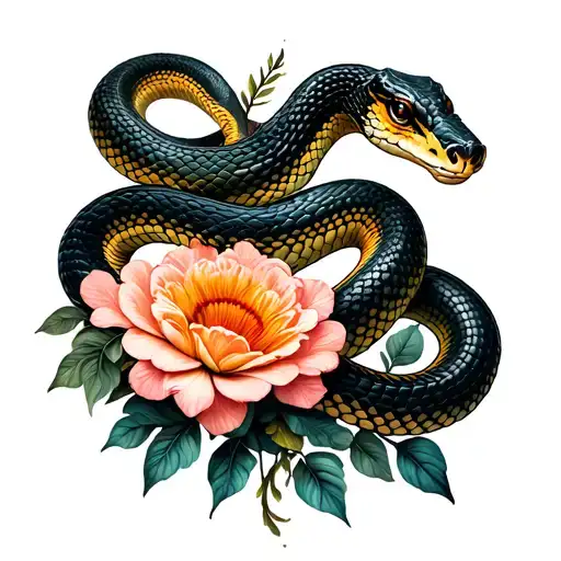 Snake Made Of Flowers Intertwined