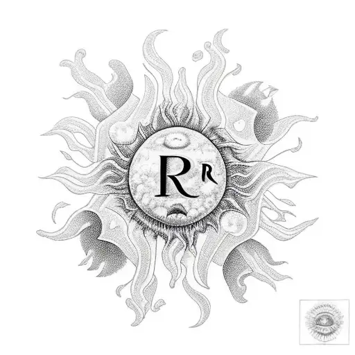 Sun Combined With Initial R But R Should Be Hidden