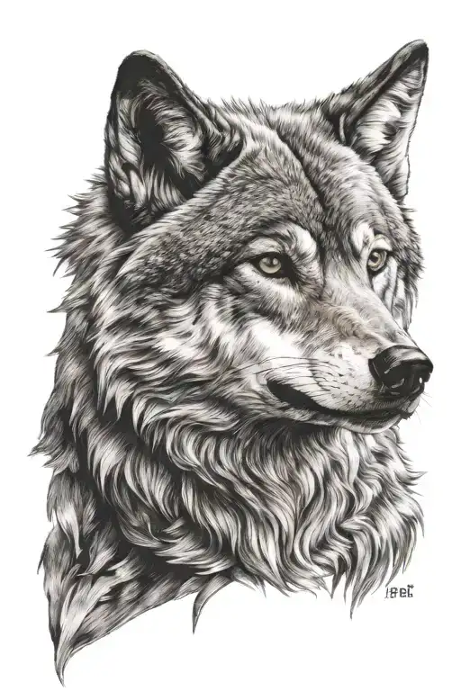 Wolf Head Looking Forward With The Face