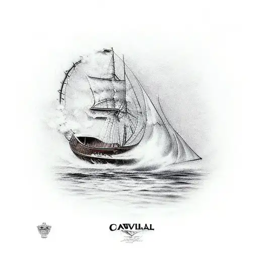 Caravela Boat In Fire