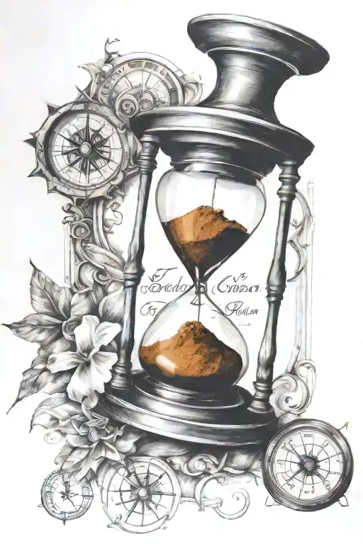 Cards Hourglass And Compass