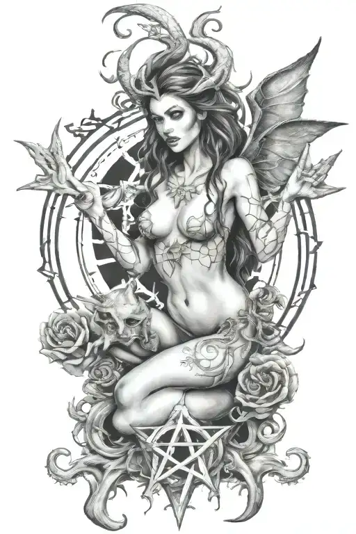 Evil Pentagram Lilith Hell Fire