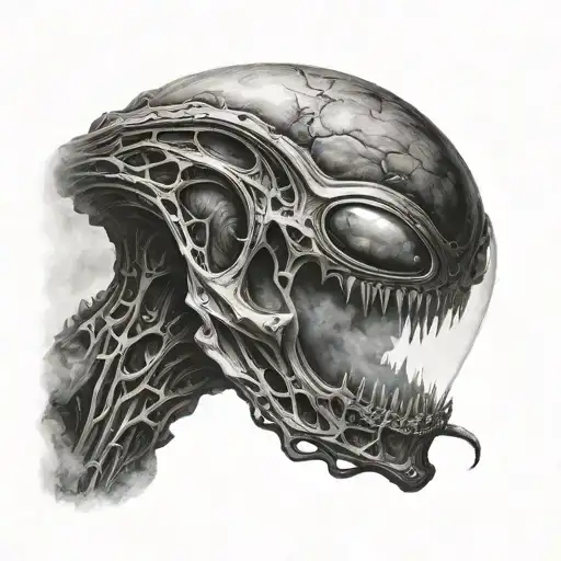 Alien Behind A Lot Of Fog Silhouette