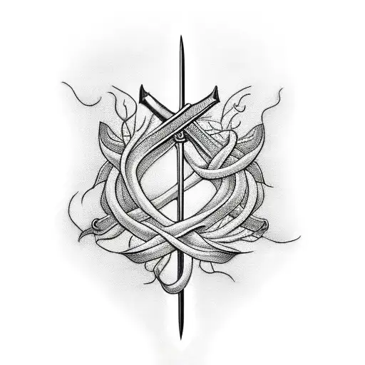 Sword With Vines Wrapping Around It