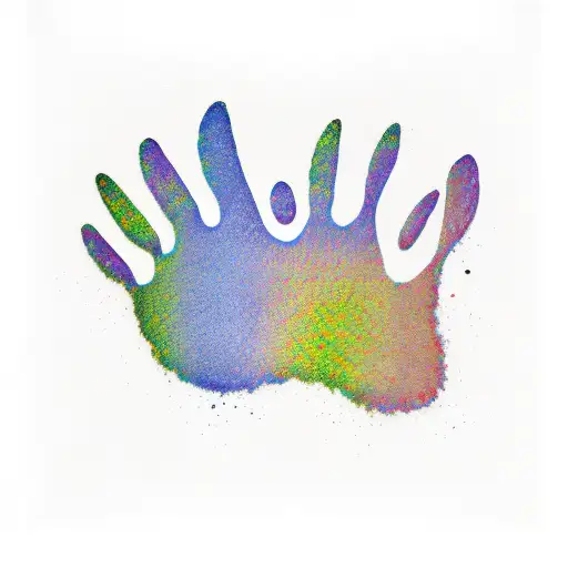 Dog Paw Print With Rainbow Colors And The Letters Iz
