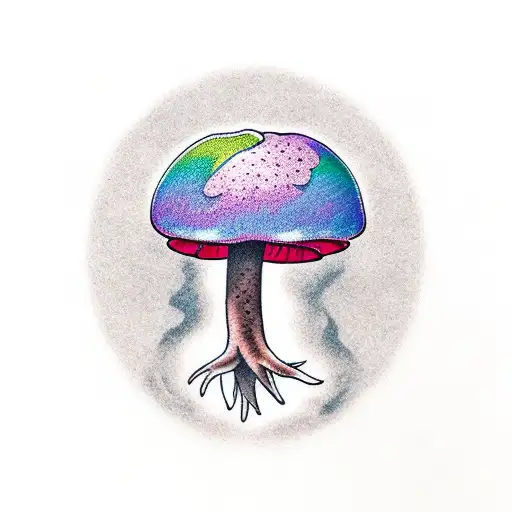 Tattoo Mushroom Cloud Rainbow
