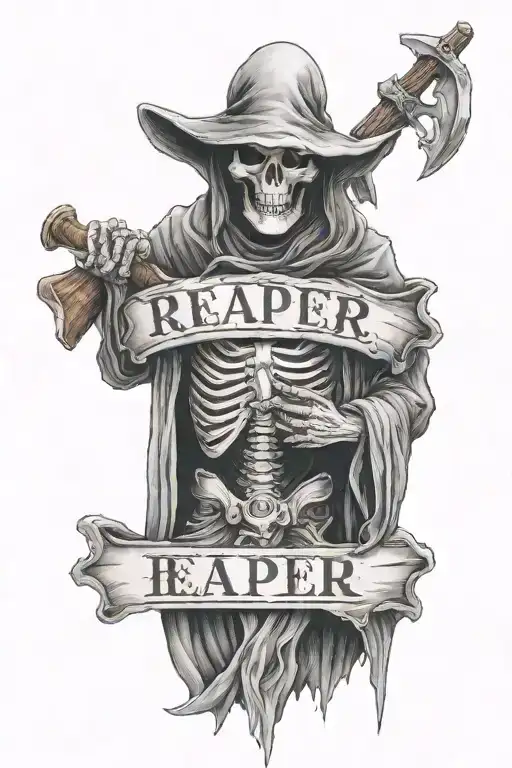 Reaper With Street Sign Incorporated