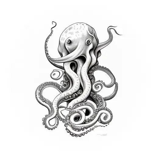 Drumstick With Octopus Tentacle Wrapping Around It