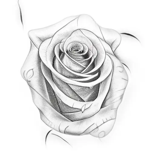 Dark Sword Piercing A Smal White Bloody Rose