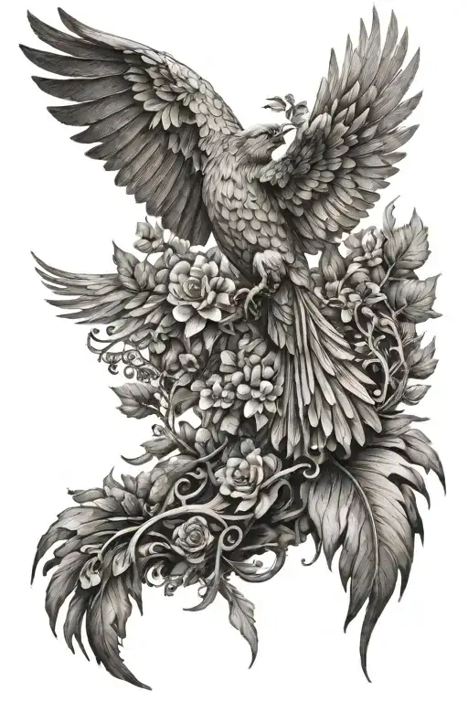Nature And Phoenix Bird