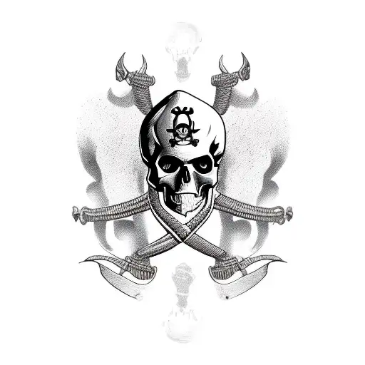 Pirate Ship With A Skull