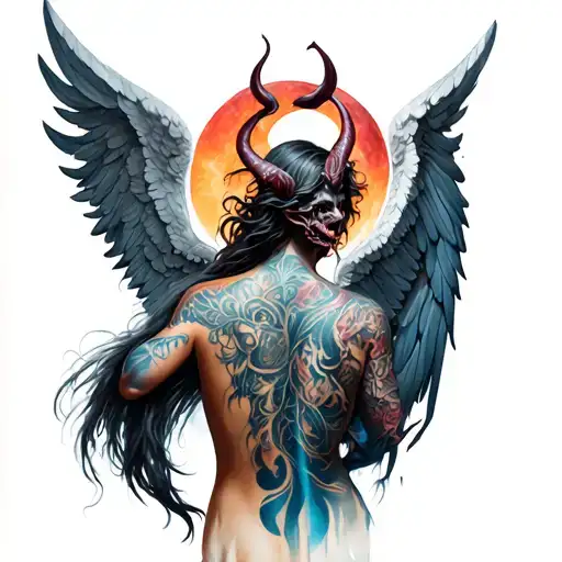 Angel Demon Theme Back Piece