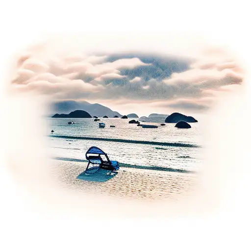 Panoramic View Of Nha Trang Beach At Sunset