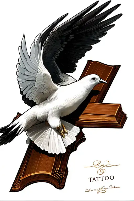 Cross And Dove And Bible