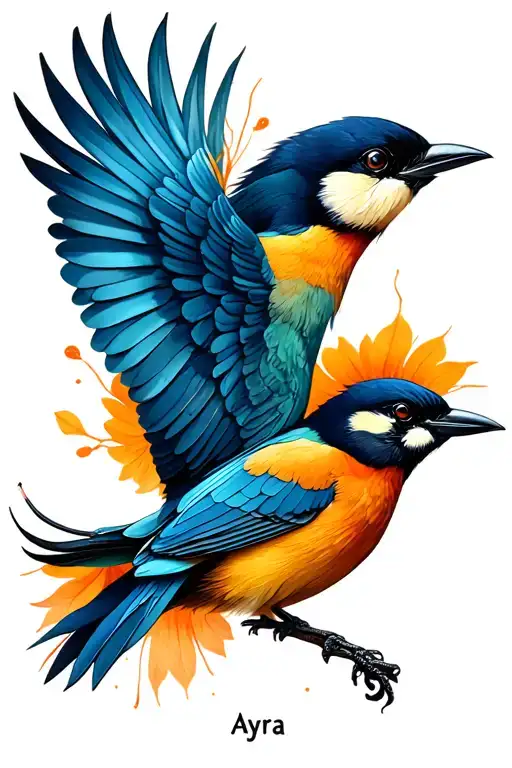 Birds Gestures Writing Word Ayra