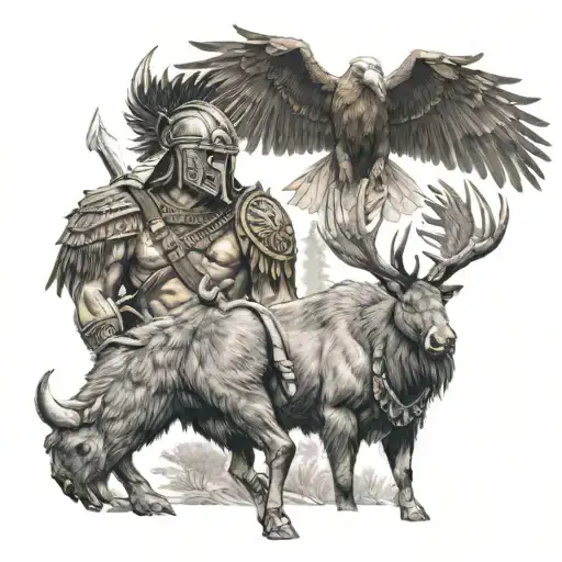 Spartans With An Eagle And A Moose