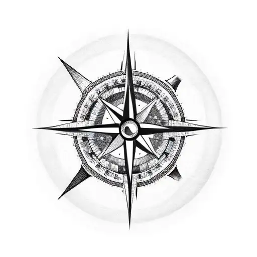 Compass As Moon In Night Sky Sleeve