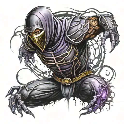Noob Saibot Dark Mortal Kombat Whit Oz Color Negro Y Morado