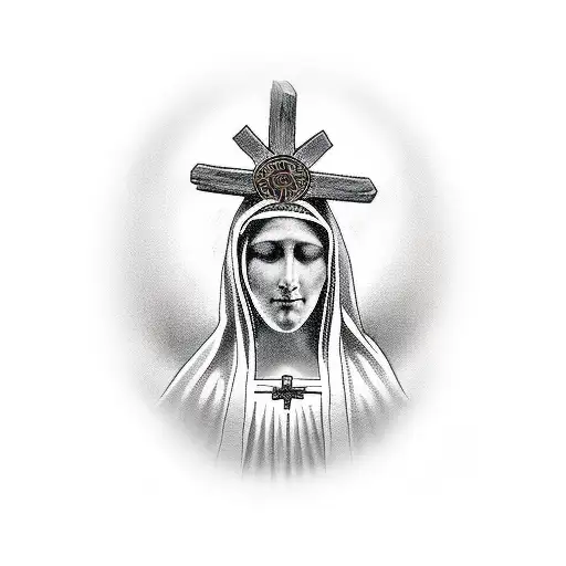 Mother Mary With Jesus Crusafix