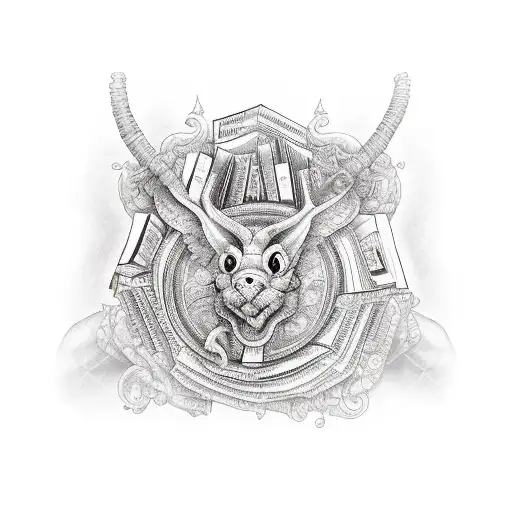 An Intricate Design Of A Library With Classic Literature Titles As Book Spines