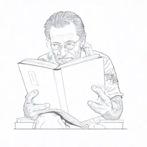 A Man Reading A Book In A Bathroom