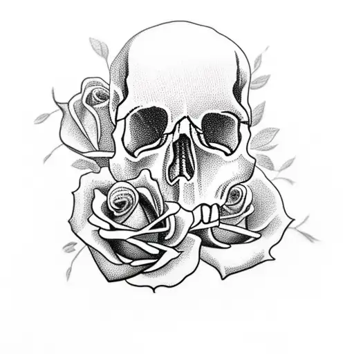 Skull Smelling Rose