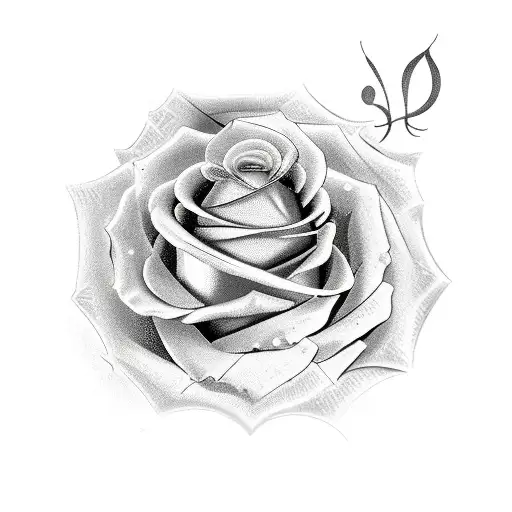 Vintage Microphone And Electric Guitar With Rose And Shading