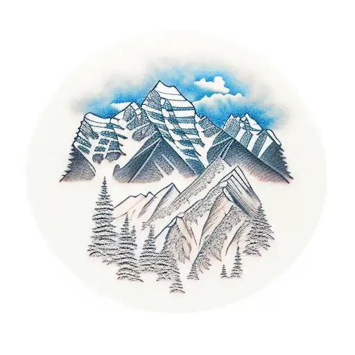 Mountain Range With A Hidden Moraine Lake Wolf