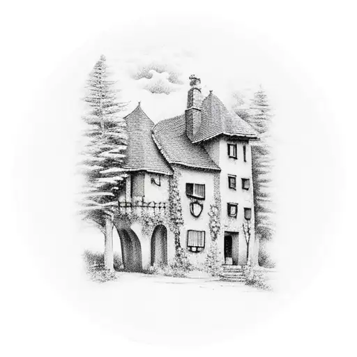 A Small Village Inside Of A Circle