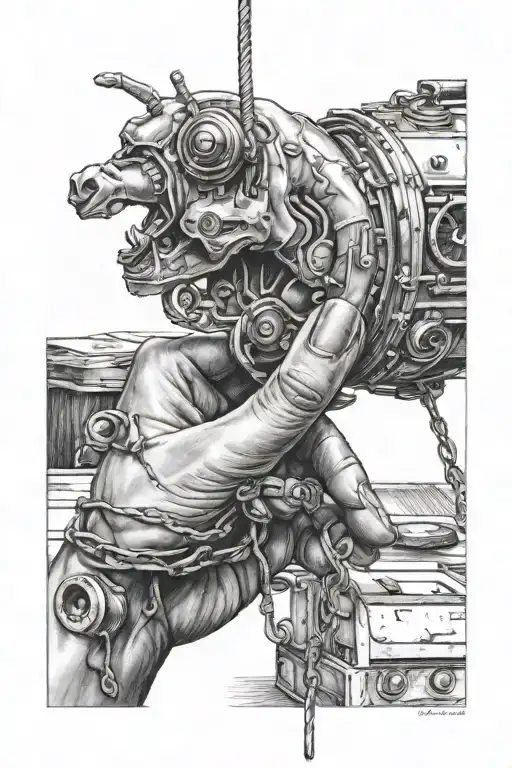 Female Hand Controlling A Puppet