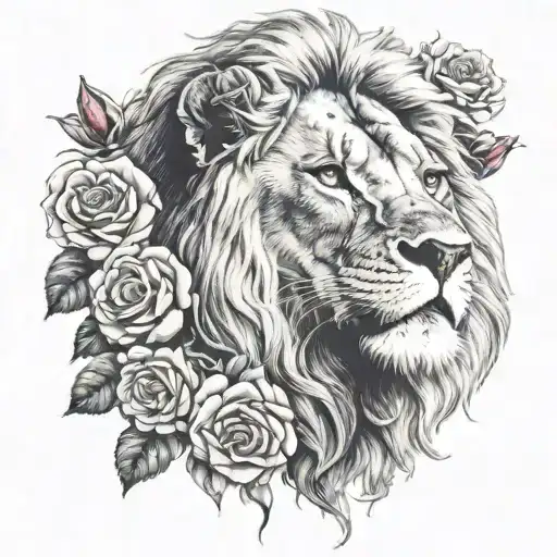 Lion And Roses On Top