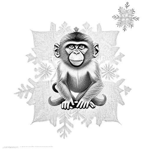 Monkey With A Snowflake