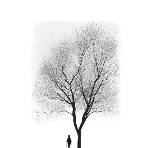 Sunset With A Silhouette Of Trees And A Silhouette Of A Person Walking Towards The Sunset