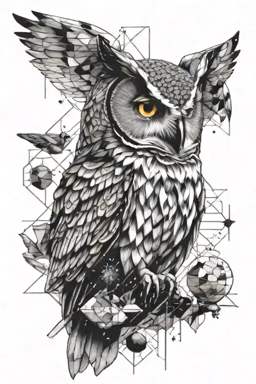 Geometric Owl Space Themed
