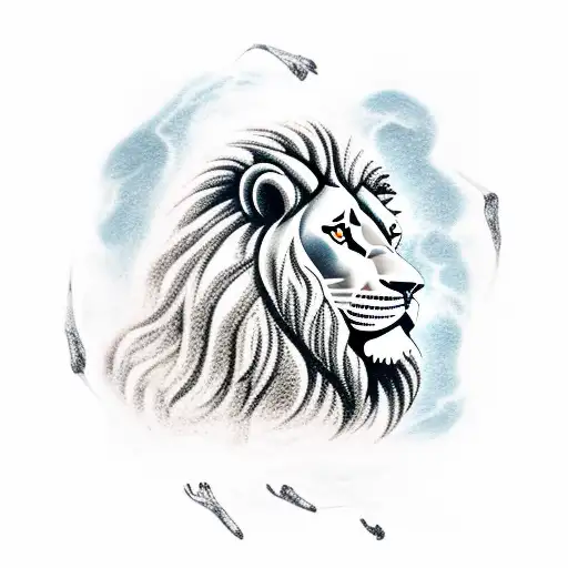 Poseidon With Lion And Old Boat