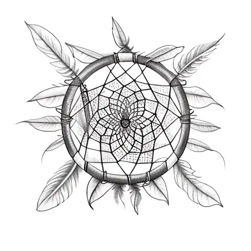 A Dreamcatcher Intertwined With Coffee Plant Leaves