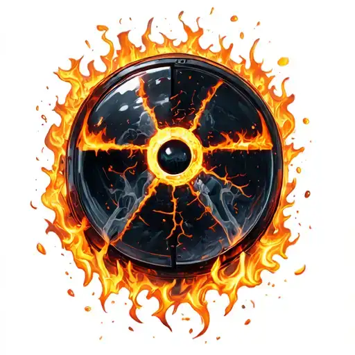 Radiation Symbol Burning Through Skin Glass Bones